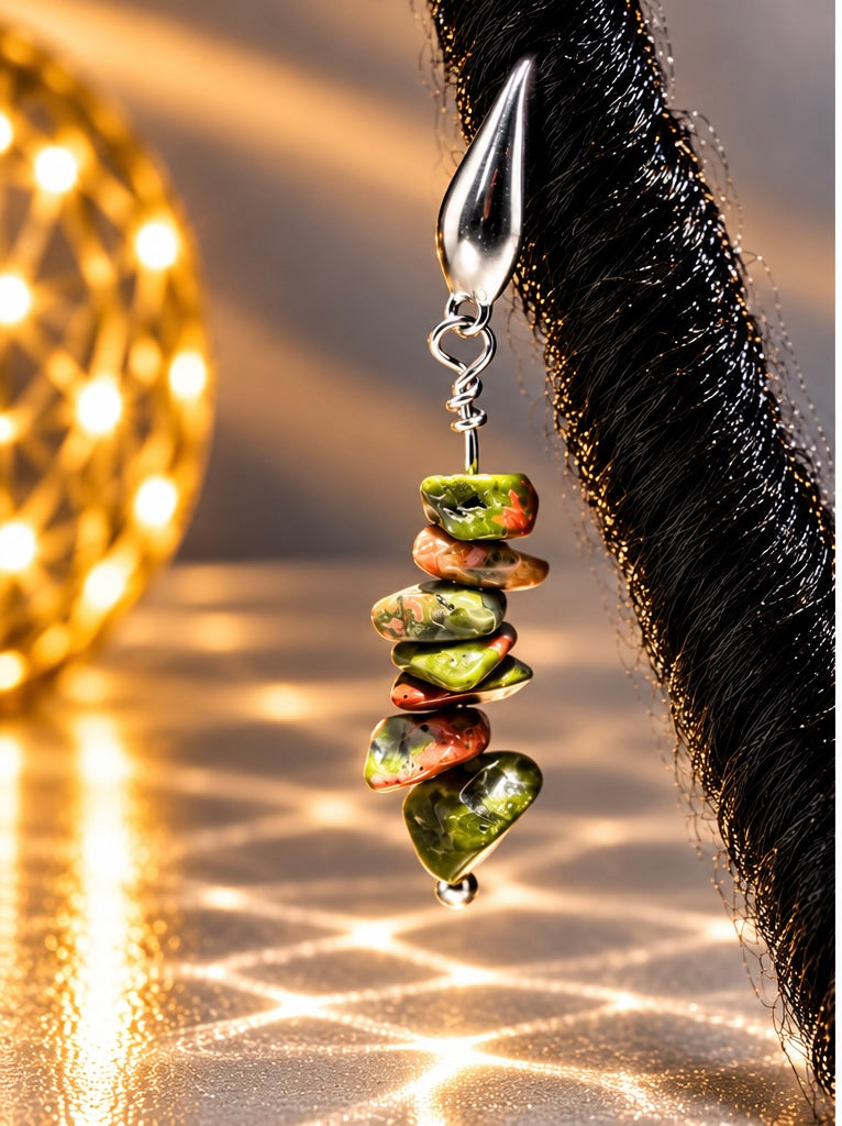 Unakite Jasper Loc Charms