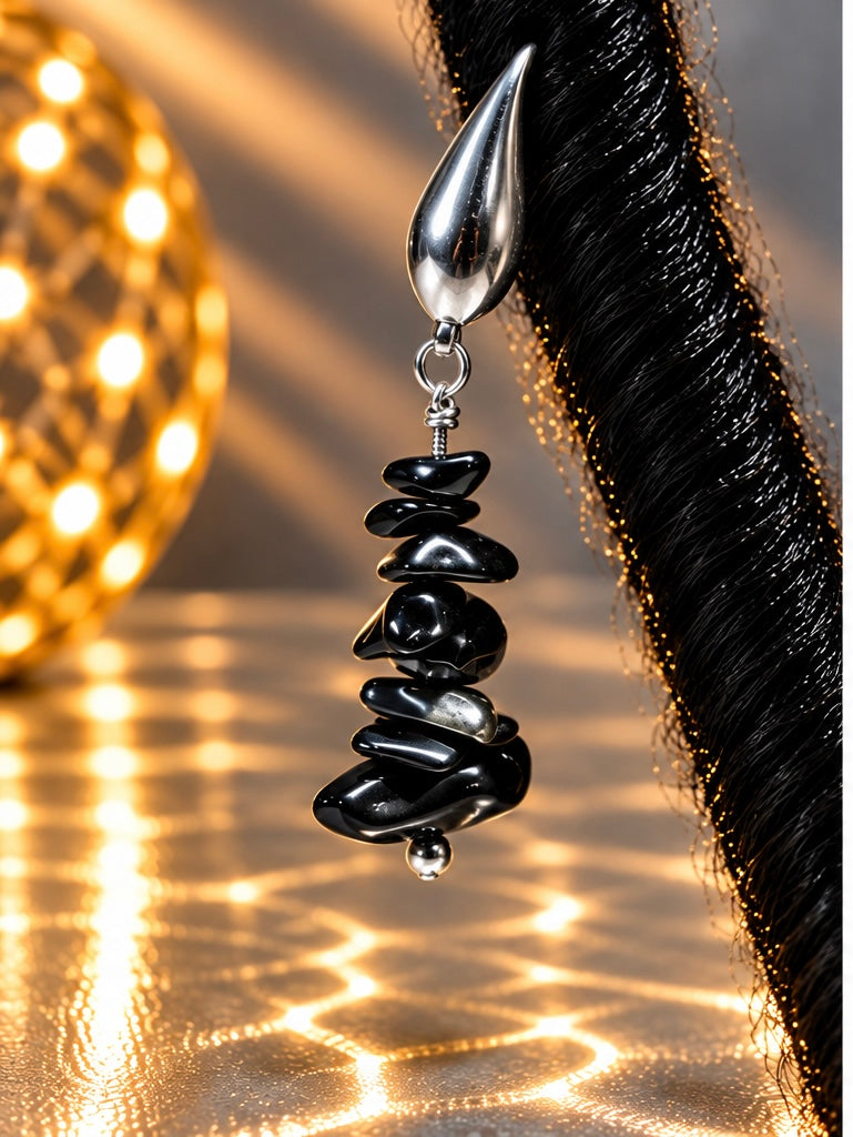 Black Onyx Loc Charms