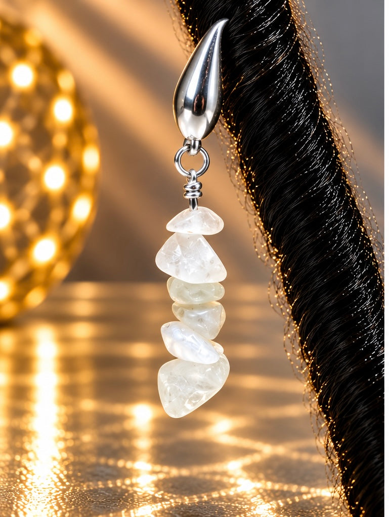 Clear Quartz Loc Charms