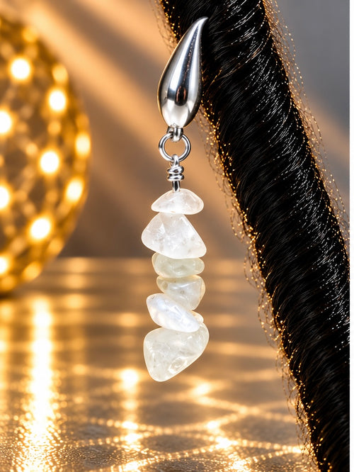 Clear Quartz Loc Charms