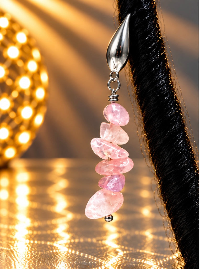 Rose Quartz Loc Charms