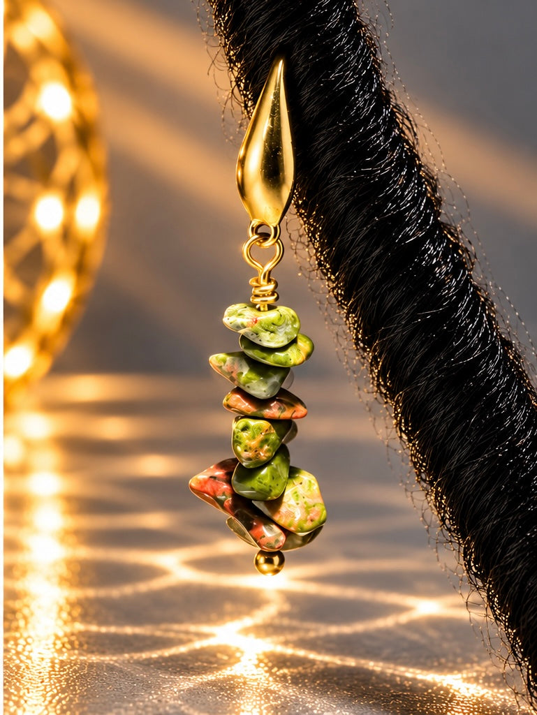 Unakite Jasper Loc Charms