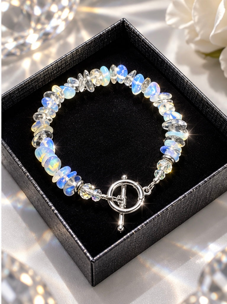 Opal Bracelet with Silver Accents