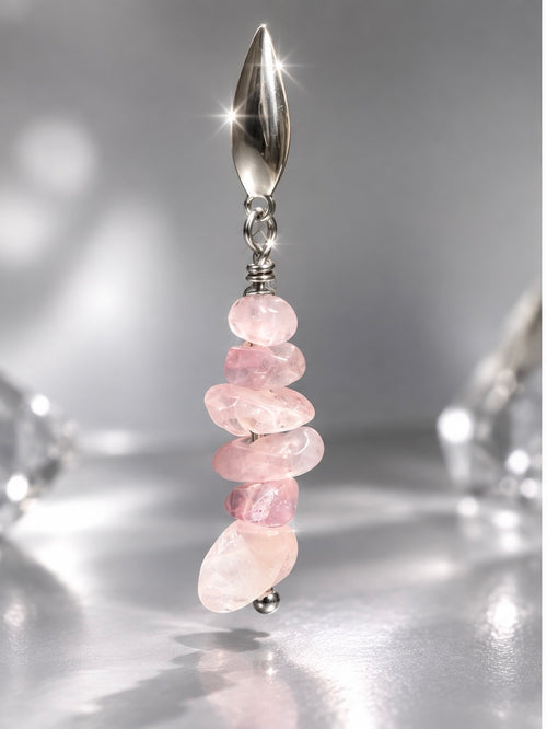 Rose quartz Loc Charm