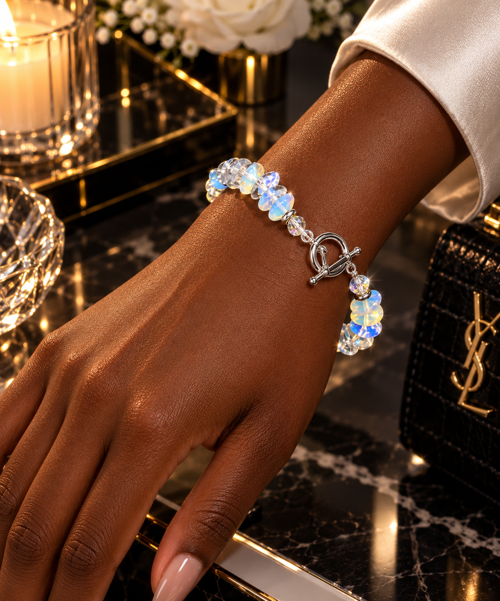 Opal Bracelet with Silver Accents