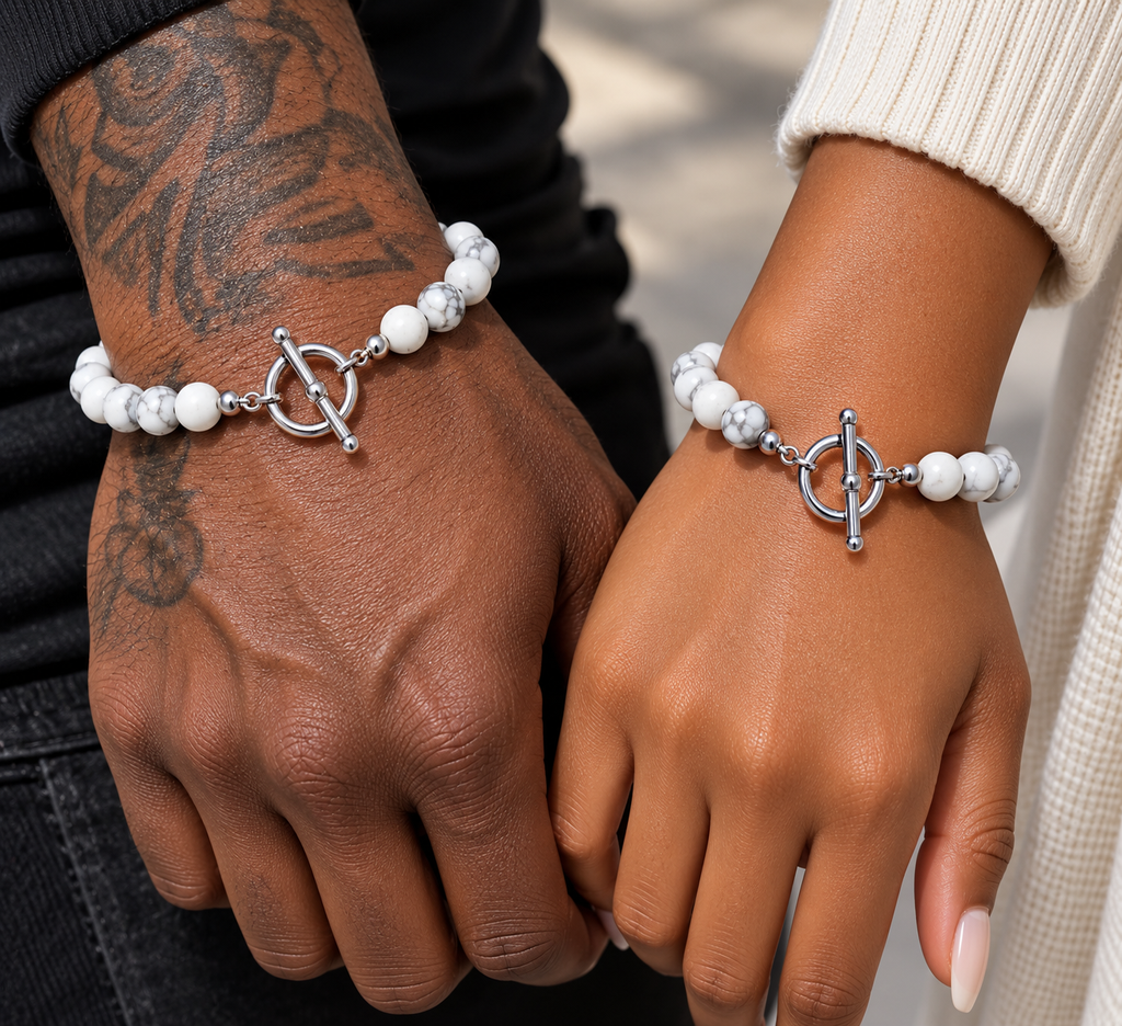 Howlite with Silver Accents