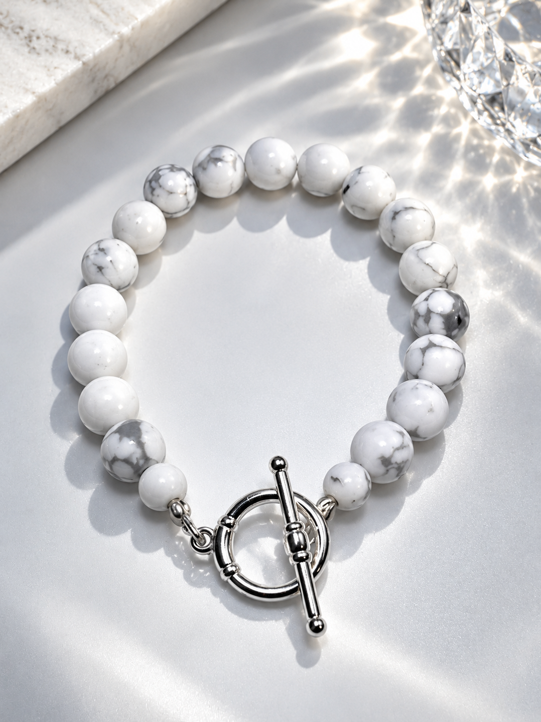 Howlite with Silver Accents
