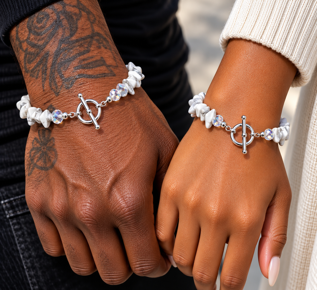 Howlite Crystal Chip Bracelet
