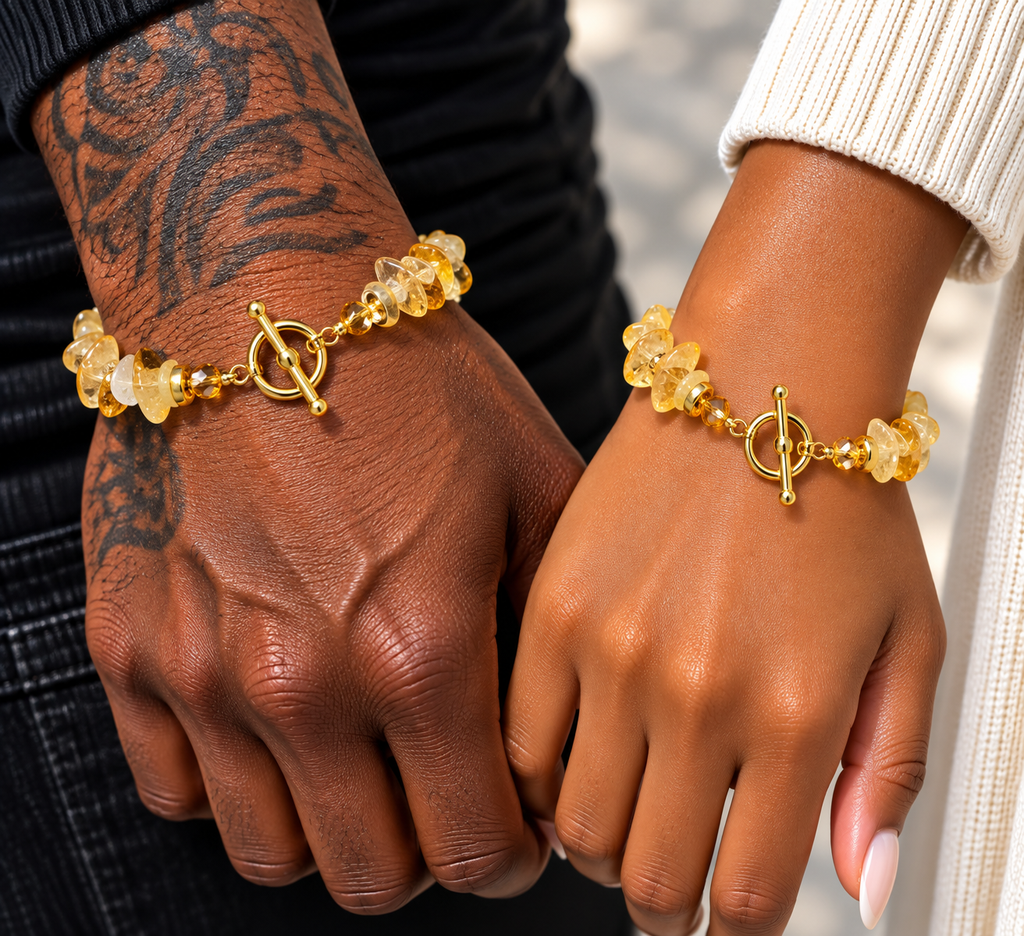 Citrine Crystals Chip Bracelet