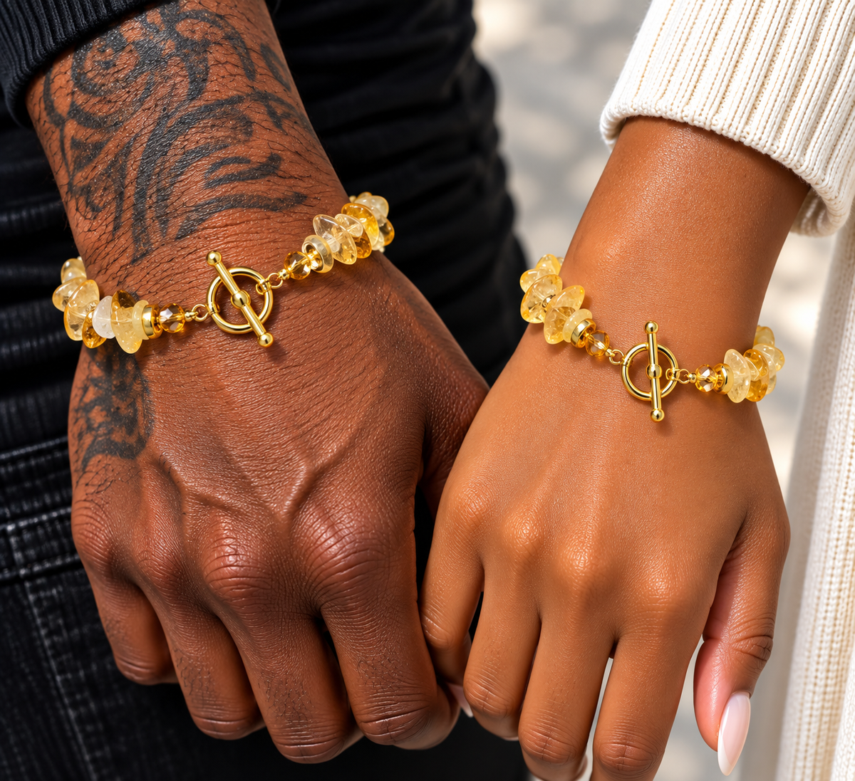 Citrine Crystals Chip Bracelet