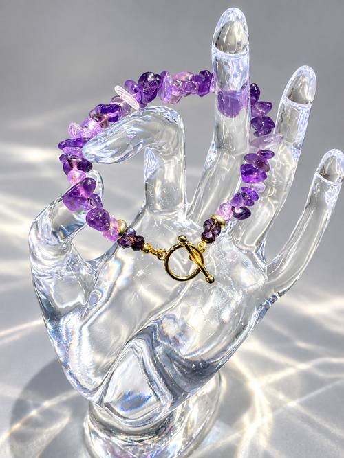 Amethyst Crystals Chip Bracelet