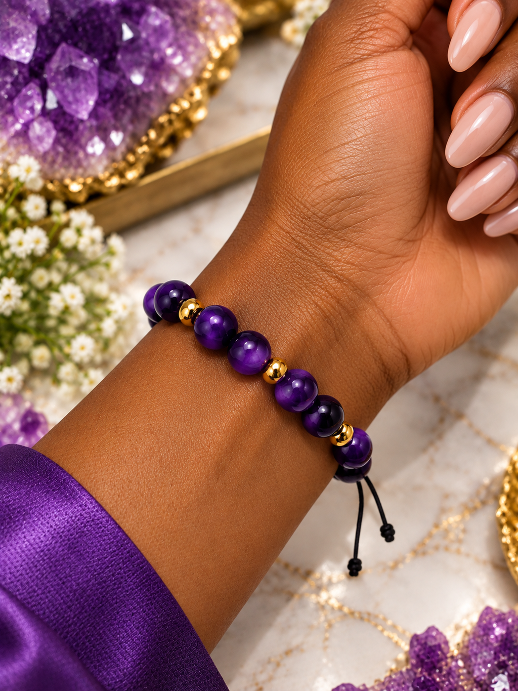 Purple Tiger Eye Bracelet