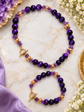 Purple Tiger Eye & Amethyst Choker Set