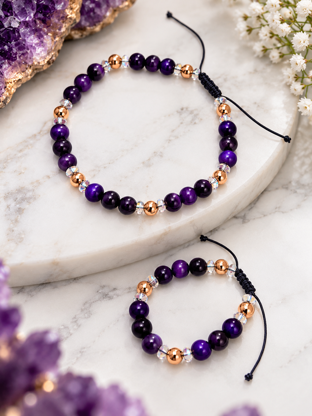 Purple Tiger Eye Choker Set